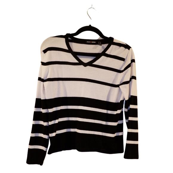 Punto Roma black and white stripe sweater - Picture 1 of 3